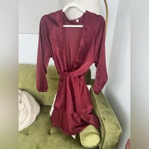 Zara burgundy satin dress